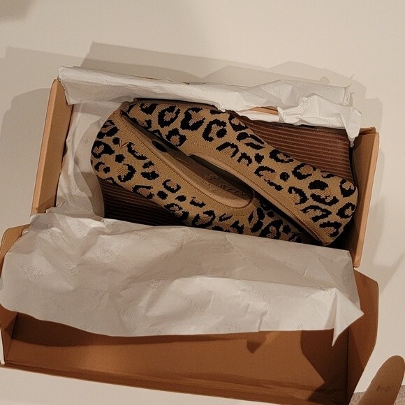 NIB Leopard Print Margot Square-toe Wedge - Picture 7 of 9